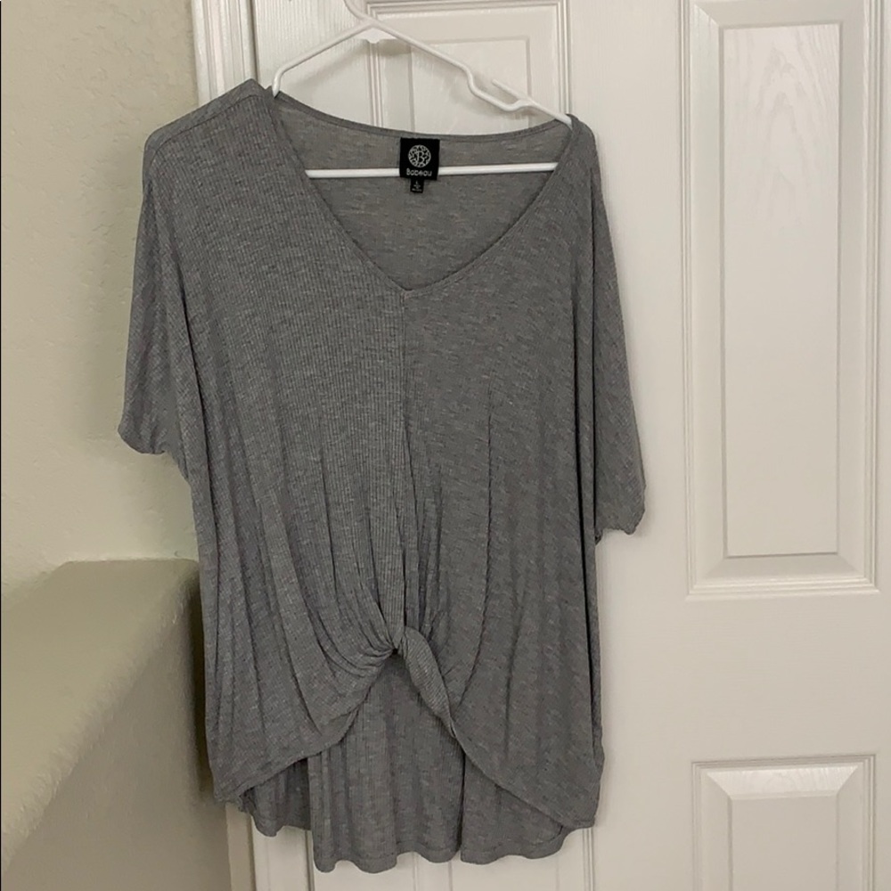 Grey front tie shirt